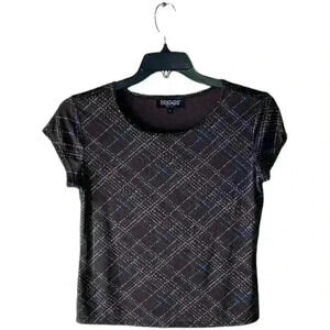 Briggs Top Women's Size Medium Petite Stripe Stretch Loose Fit Shirt